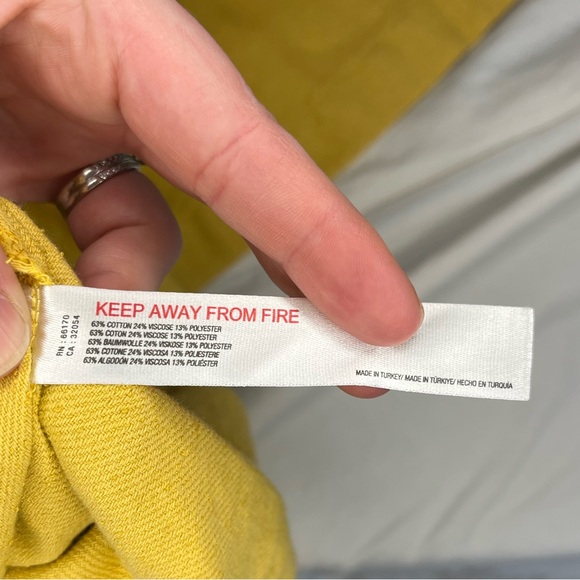 Free People Mustard Yellow Pleated Flowy Wide Leg Boho Pants | XL cotton blend - Picture 9 of 11